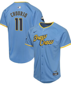 Jackson Chourio 11 Milwaukee Brewers 2024 City Connect Limited YOUTH Jersey - Powder Blue