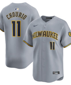 Jackson Chourio 11 Milwaukee Brewers Away Limited Men Jersey - Gray