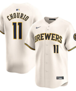 Jackson Chourio 11 Milwaukee Brewers Home Limited Men Jersey - Cream