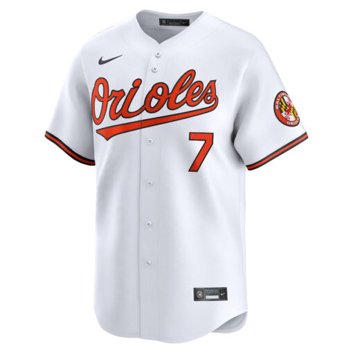 Jackson Holliday 7 Baltimore Orioles Home Limited Men Jersey - White - Image 2