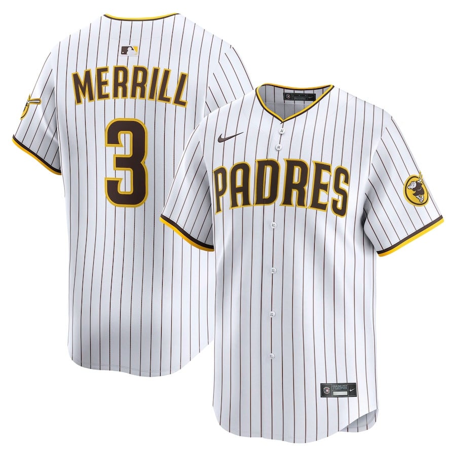 Jackson Merrill 3 San Diego Padres Alternate Limited Player Men Jersey - White