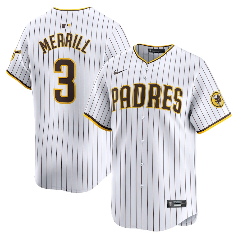 Jackson Merrill 3 San Diego Padres Home Limited Men Jersey - White