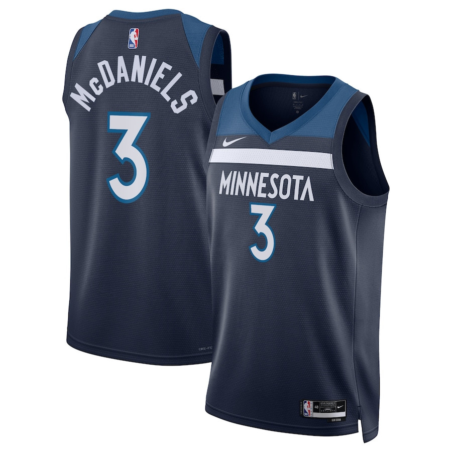Jaden McDaniels 3 Minnesota Timberwolves Unisex Swingman Jersey - Icon Edition - Navy - JS603