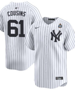 Jake Cousins 61 New York Yankees 2024 World Series Home Limited Player Men Jersey - White