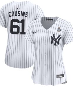 Jake Cousins 61 New York Yankees Women's 2024 World Series Home Limited Jersey - White