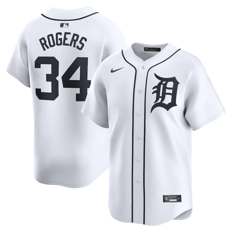 Jake Rogers 34 Detroit Tigers Home Limited Player Men Jersey - White