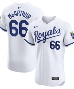 James McArthur 66 Kansas City Royals Home Elite Player Men Jersey - White
