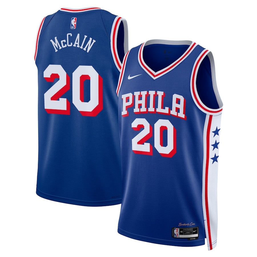 Jared McCain 20 Philadelphia 76ers Swingman Jersey - Icon Edition - Royal - JS112