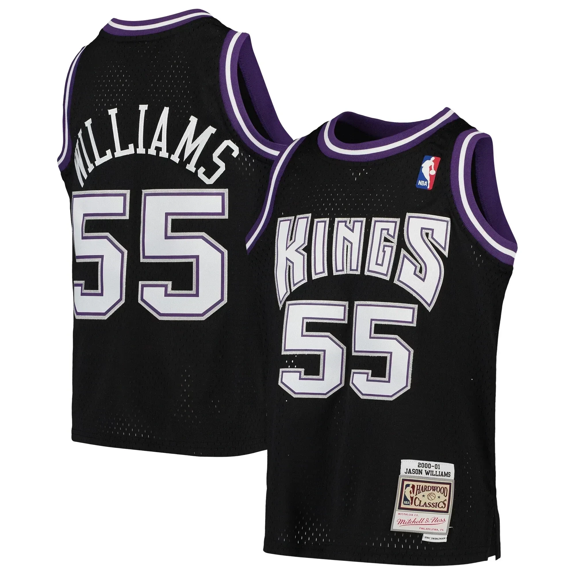 Jason Williams Sacramento Kings Mitchell & Ness Youth 2000-01 Hardwood Classics Swingman Throwback Jersey - Black - JS651