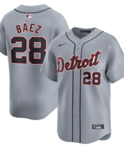 Javier Baez 28 Detroit Tigers Road Limited Men Jersey - Gray