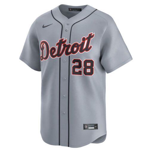 Javier Baez 28 Detroit Tigers Road Limited Men Jersey - Gray - Image 2