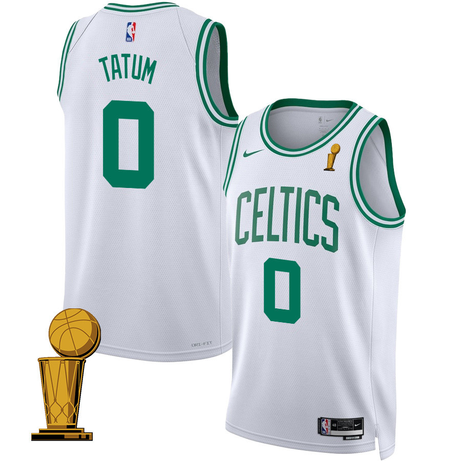Jayson Tatum 0 Boston Celtics 2024 FINALS CHAMPIONS Swingman Jersey - Association Edition - White - JS482