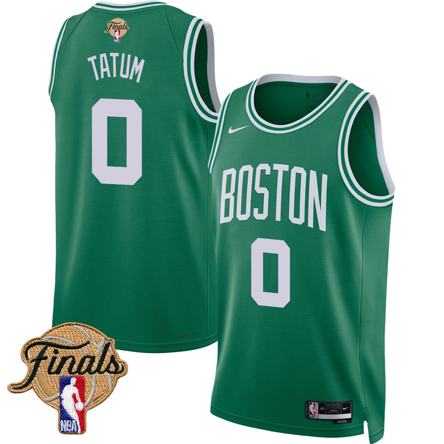 Jayson Tatum 0 Boston Celtics 2024 FINALS PATCH Icon Edition Jersey - Kelly Green - JS868