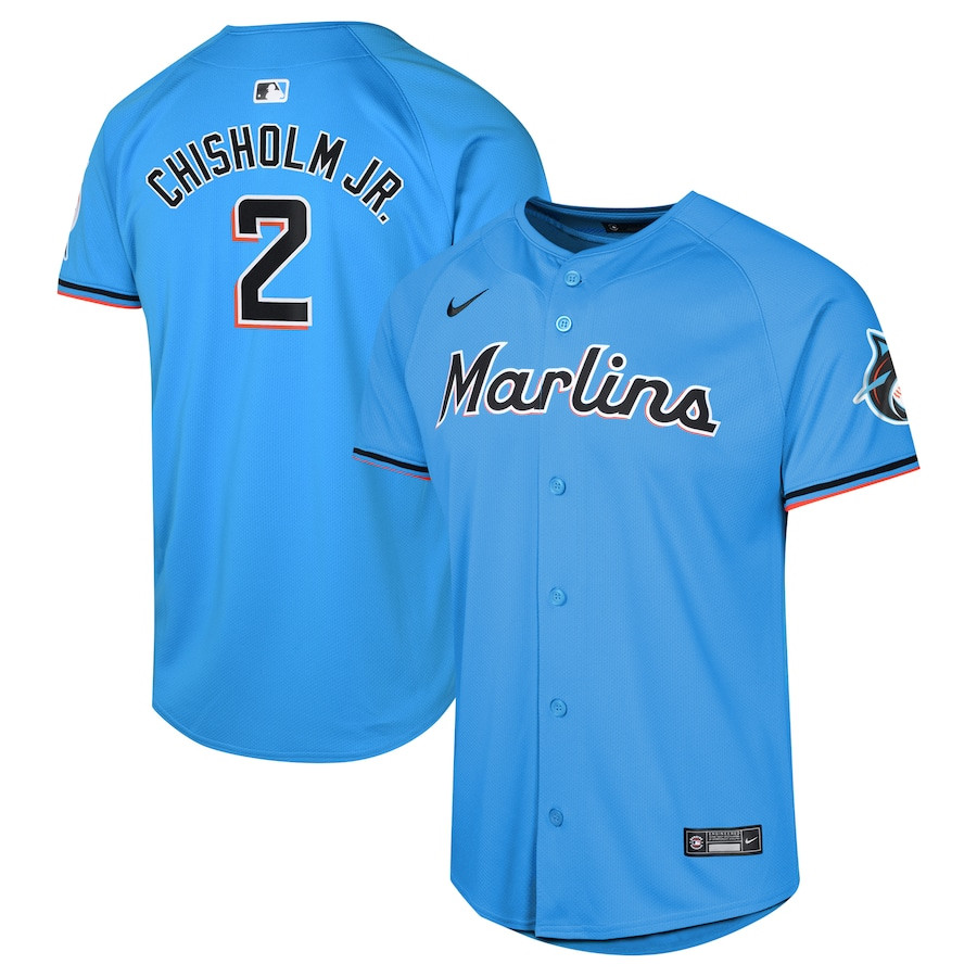 Jazz Chisholm Jr. 2 Miami Marlins Alternate Limited YOUTH Jersey - Blue