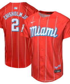 Jazz Chisholm Jr. 2 Miami Marlins City Connect Limited YOUTH Jersey - Red