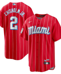 Jazz Chisholm Jr. 2 Miami Marlins City Connect Men Jersey - Red
