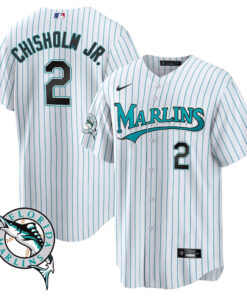 Jazz Chisholm Jr. 2 Miami Marlins Throwback Men Jersey - White