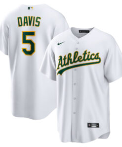 JD Davis 5 Oakland Athletics Home Men Jersey - White