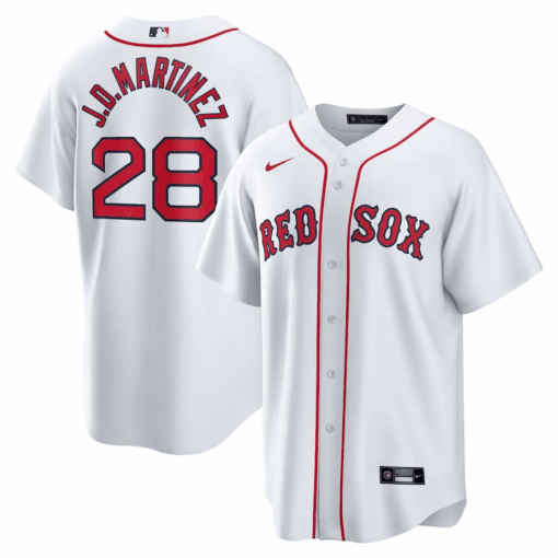 J.D. Martinez 28 Boston Red Sox Home Men Jersey - White