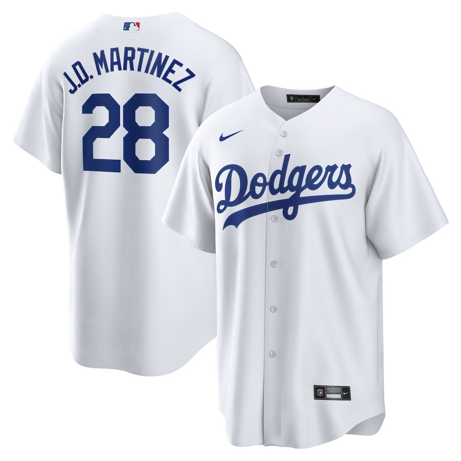 J.D. Martinez 28 Los Angeles Dodgers Home Men Jersey - White