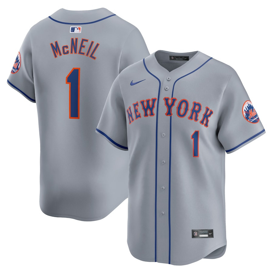 Jeff McNeil 1 New York Mets Away Limited Player Men Jersey - Gray