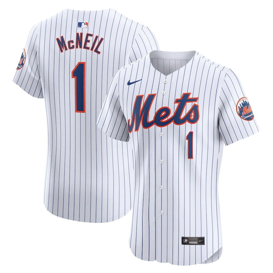 Jeff McNeil 1 New York Mets Home Elite Player Men Jersey - White