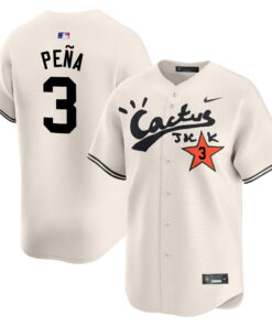 Jeremy Pena 3 Houston Astros Cactus Jack Cream Jersey V2 - Men