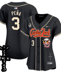 Jeremy Pena 3 Houston Astros Cactus Jack Patch V2 Women Jersey - Black