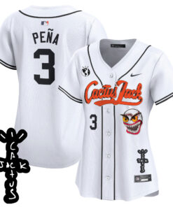 Jeremy Pena 3 Houston Astros Cactus Jack Patch V2 Women Jersey - White