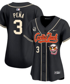 Jeremy Pena 3 Houston Astros Cactus Jack Patch Women Jersey - Black