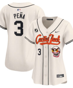 Jeremy Pena 3 Houston Astros Cactus Jack Patch Women Jersey - Cream