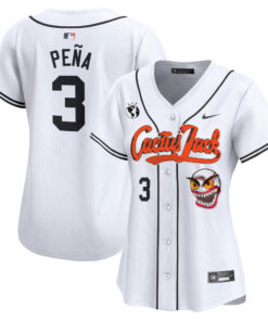 Jeremy Pena 3 Houston Astros Cactus Jack Patch Women Jersey - White