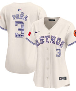 Jeremy Pena 3 Houston Astros Mexico Women Jersey - Cream