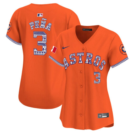 Jeremy Pena 3 Houston Astros Mexico Women Jersey - Orange