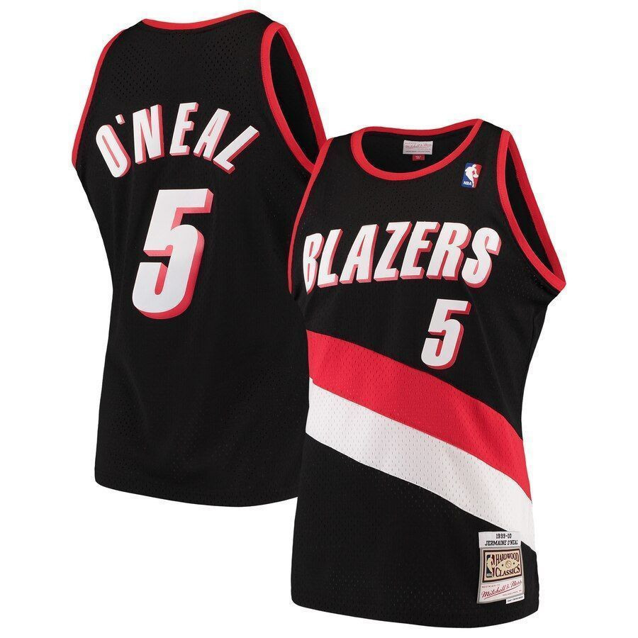 Jermaine O'neal Portland Trail Blazers Mitchell & Ness Hardwood Classics Swingman Jersey - Black - JS760
