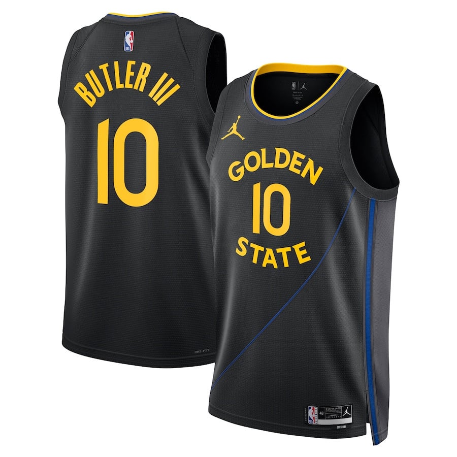 Jimmy Butler 10 Golden State Warriors Unisex Swingman Jersey - Statement Edition - Black - JS325