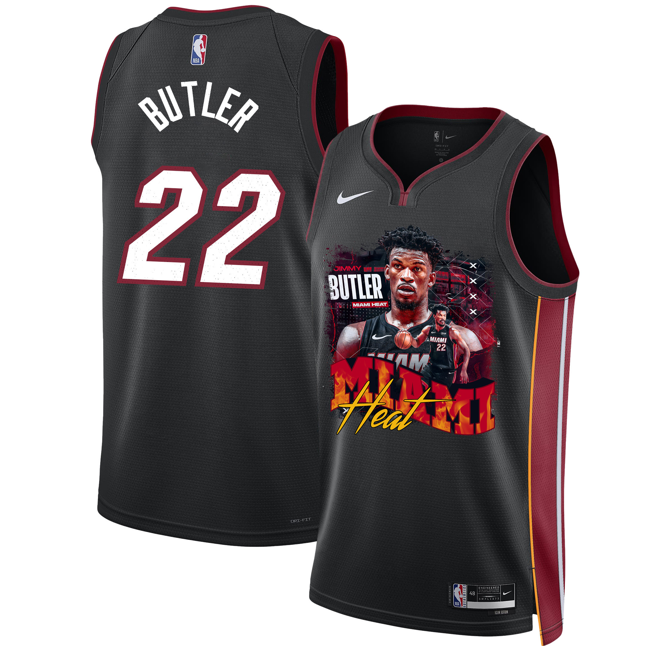Jimmy Butler 22 Miami Heat Star Performer 2023 NBA Champions Swingman Jersey - Black - JS448