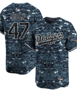 Joe Biden 47 Los Angeles Dodgers USMC Alternate Limited Men Jersey - Navy