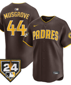 Joe Musgrove 44 San Diego Padres 2024 Spring Training Men Jersey - Brown