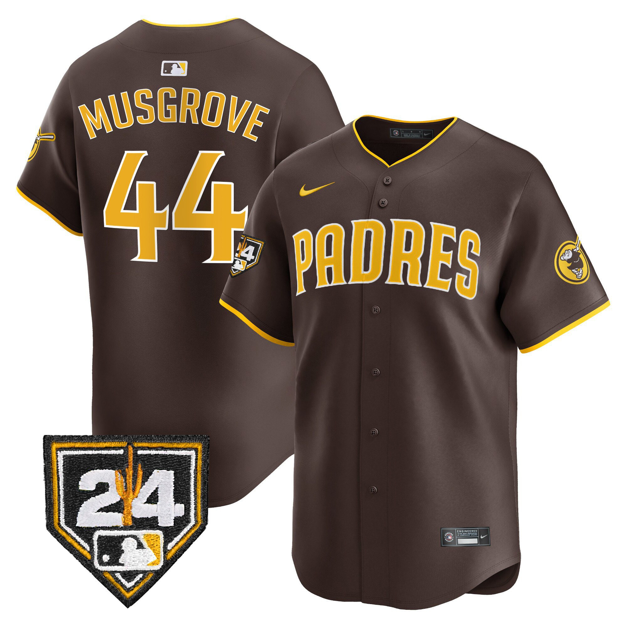 Joe Musgrove 44 San Diego Padres 2024 Spring Training Men Jersey - Brown