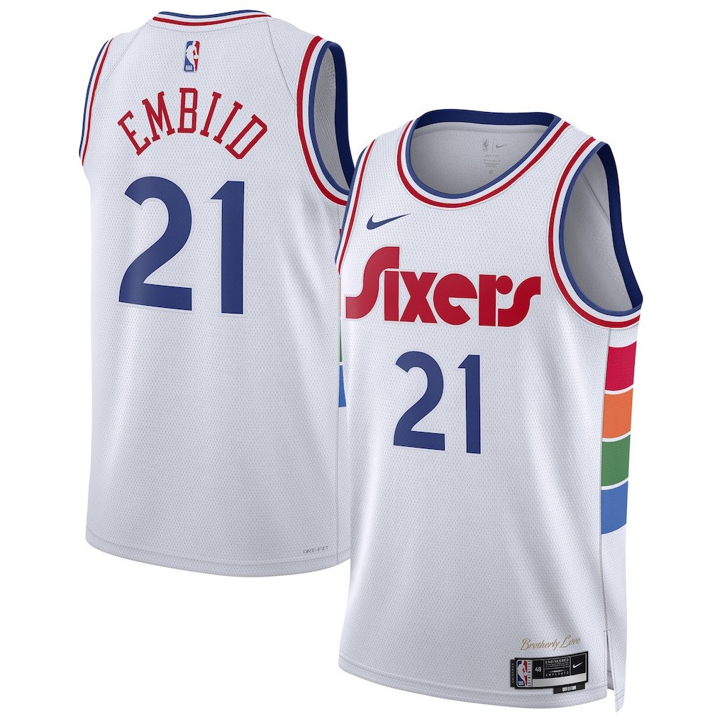 Joel Embiid 21 Philadelphia 76ers Unisex 2024/25 Swingman Player Jersey - City Edition - White - JS618