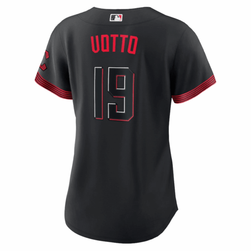 Joey Votto 19 Cincinnati Reds Women 2023 City Connect Jersey - Black - Image 2