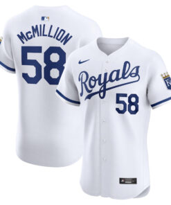 John McMillon 58 Kansas City Royals Home Elite Player Men Jersey - White