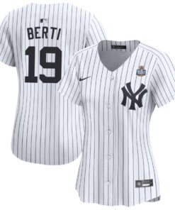 Jon Berti 19 New York Yankees Women's 2024 World Series Home Limited Jersey - White