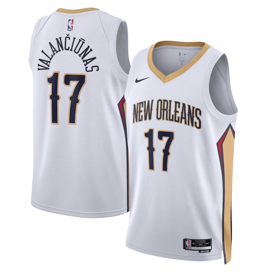 Jonas ValanÄiÅ«nas 17 New Orleans Pelicans Unisex Swingman Jersey - Association Edition - White - JS876