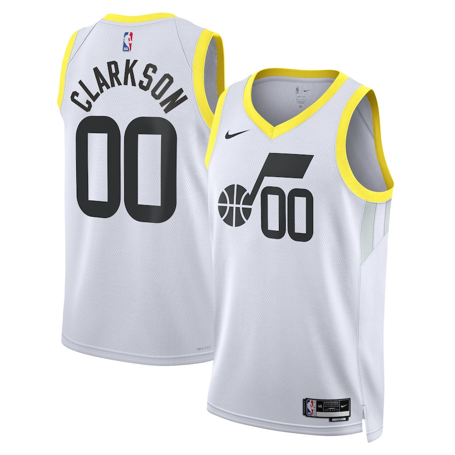 Jordan Clarkson 00 Utah Jazz Unisex Swingman Jersey - Association Edition - White - JS497
