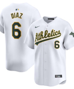 Jordan Diaz 6 Oakland Athletics Home Limited Player Men Jersey - White