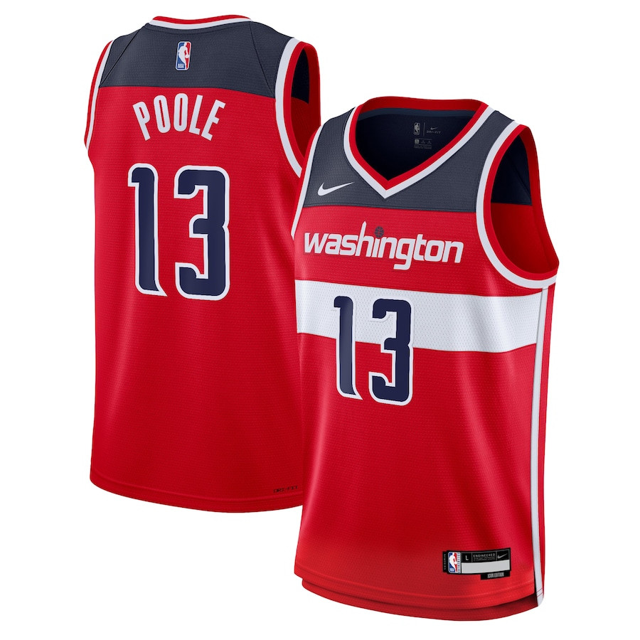 Jordan Poole 13 Washington Wizards Unisex Swingman Jersey - Icon Edition - Red - JS370