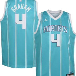 Jordan Youth Charlotte Hornets Devonte' Graham 4 Teal Dri-fit Swingman Jersey - JS706