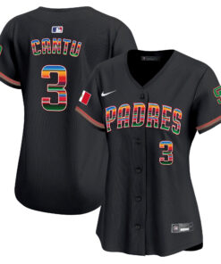 Jorge Cantu 3 San Diego Padres Mexico Women Jersey - Black